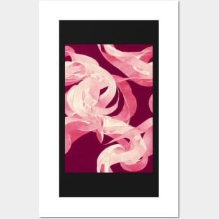 In October We Wear Pink - Pink Awerness Ribbons, best pattern for Pinktober! #8 Posters and Art